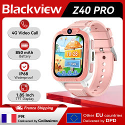 Reloj Inteligente para Niños Blackview Z40 Pro, LBS+WiFi+GPS, pantalla TFT de 1,85 pulgadas, triple posicionamiento por IA, gran batería de 850mAh, 4G, videollamada, smartwatch con iluminación LED,