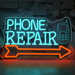 Letrero de neón para reparación de teléfonos, luz de neón LED regulable por USB para taller de reparación de teléfonos móviles, tienda de reparación de teléfonos móviles de negocios, regalo de