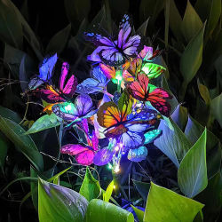 Luces solares de jardín para exteriores, con forma de flor y planta, ABS + hierro, impermeables, con energía Solar para decoración de patio/camino/gramado, 1 ud.