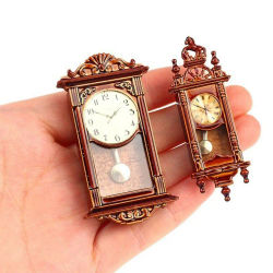 Reloj de pared en miniatura para casa de muñecas, accesorios de decoración del hogar, juguete de muebles de juego de simulación, 1:12, 1 unidad