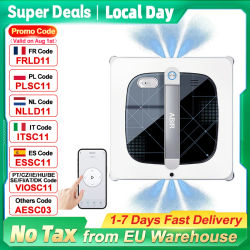 Robot limpiador de ventanas ABIR WD10, cepillos de doble rodillo, 4 cepillos para esquinas, pulverización de agua en 6 direcciones, succión de 10000 PA, lavado en húmedo y fregado combinados
