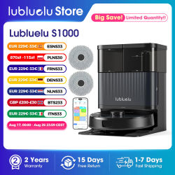 Robot Aspirador y Fregador Lubluelu S1000 con Base de Autolimpieza Todo en Uno - Vaciado, Lavado y Secado Automático de la Mopa, Manos Libres, 11000Pa, 180min de Autonomía