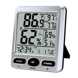 Termómetro Digital inteligente para interiores, higrómetro, Monitor de temperatura y humedad en tiempo Real con alarma, calibración de registros máx./Min para el hogar, 2025