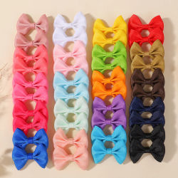 10/20/26/40 piezas de lazos para el pelo de colores aleatorios, pinzas para el pelo hechas a mano, accesorios para el cabello de bebés y niños