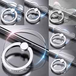 Soporte de anillo para teléfono celular transparente 360 ° Soporte de agarre de dedo transparente con rotación de grado compatible con iPhone Xiaomi para funda de teléfono