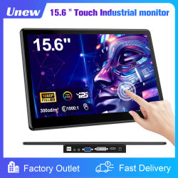 Pantalla de monitor táctil de 15,6 pulgadas 1080P FHD 1920X1080 adecuada para segunda pantalla de monitor compatible con entrada de vídeo VGA USB AV HDMI