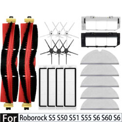Accesorios para Aspiradoras Xiaom Roborock S5 S50 S51 S55 S6 S60 S6 Pure: Filtro HEPA, Paño de Limpieza, Cepillo Lateral, Cepillo Principal, Repuestos
