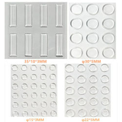 1 hoja de almohadillas amortiguadoras autoadhesivas, Tope de puerta de silicona, parachoques de gabinete, Protector de pared, muebles, refrigerador, almohadilla antichoque