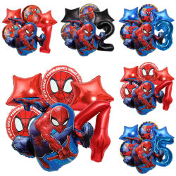 6 Globos de Fiesta de Araña de Dibujos Animados, Globos Azules y Rojos, Decoraciones de Fiesta de Cumpleaños con Temática de Superhéroes para Niños, Baby Shower, Globos de Aire