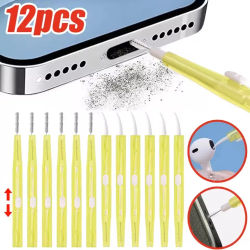 1-12PCS Cepillo de limpieza ajustable de doble punta para altavoces de teléfono, kit de limpieza para auriculares y audífonos, cepillos para teclado de iPhone y Samsung