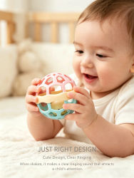 Juguetes para Bebés de 0 a 12 Meses, Bola Giratoria con Sonido, Juguete de Desarrollo para Bebés, Mordedor de Silicona, Juguetes Sensoriales para Bebés