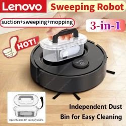 Aspiradora robótica inteligente 3 en 1 de Lenovo, dispositivo de limpieza con función de barrido y fregado, recargable por USB, mini dispositivo de limpieza para el hogar, ideal para eliminar pelos de