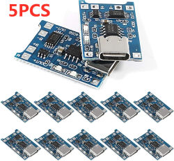 2/5PC tipo C Micro Mini 5V1A 18650 TP4056 módulo de cargador de batería de litio placa de carga con protección funciones duales 1A Li-ion