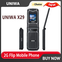 Teléfono Móvil Flip UNIWA X29, Teléfono Celular con Botones Grandes, Teléfono 2G para Personas Mayores, Compatible con Doble SIM, MP3, MP4, FM