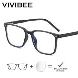 VIVIBEE, gafas graduadas personalizadas para hombres TR90, gafas cuadradas negras mate para miopía, gafas ópticas clásicas para astigmatismo