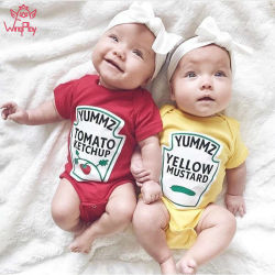 Nueva ropa de verano para bebés, niños y niñas, Body para bebés de manga corta con letras, monos para bebés de una pieza, ropa bonita para gemelos para bebés Y Y