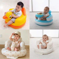 Sillas y Sofás para Bebés 3-36 Meses Asiento Inflable Bomba de Aire Integrada Portátil y Plegable Silla de Aprendizaje Sentarse para Bebés