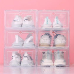 Cajas de zapatos transparentes, cajas apilables para almacenamiento de zapatos de plástico, cajas para zapatillas a prueba de polvo, organizadores de muebles, 6 uds.