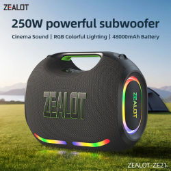 ZEALOT-ZE21 250W gran potencia TWS inalámbrico Subwoofer Altavoz Bluetooth alto volumen impermeable portátil energía móvil sonido HIFI