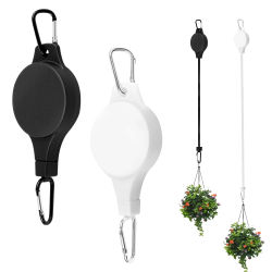 Ganchos de cesta de flores colgantes ajustables para plantas, polea retráctil para plantas colgantes de alta resistencia, colgador de plantas para interiores y exteriores