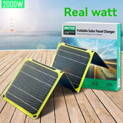 Potente panel solar plegable portátil de 2000W, flexible, 5v, USB A C, cargador de batería de teléfono móvil, placa DC 12V para central eléctrica