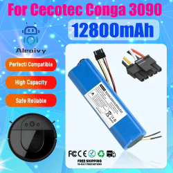 Para CECOTEC CONGA 3090 14,4 V 12800 mAh 3091 3092 2090 1690 Robot aspirador batería accesorios de repuesto