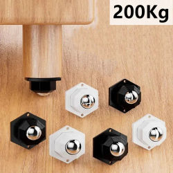 Ruedas para muebles, ruedas universales de alta resistencia de 200Kg, 4 Uds., 360 ° Ruedas autoadhesivas fuertes de acero inoxidable con rotación