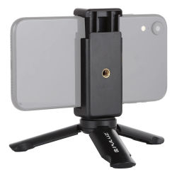 PULUZ Mini soporte de plástico plegable portátil trípode y abrazadera Universal para teléfono soporte para teléfonos inteligentes Clip para xiaomi,huawei