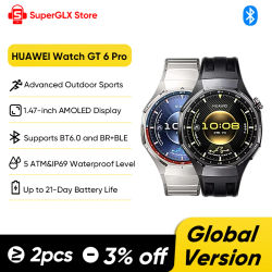 Versión global HUAWEI Watch GT 6 Pro 46 mm Smartwatch Pantalla AMOLED de 1,47" Ancho útil de la batería de hasta 21 días Compatible con iOS y Android