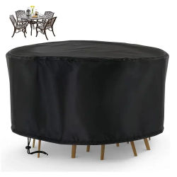 1 cubiertas redondas para muebles de Patio, cubiertas impermeables para juego de muebles de exterior para mesa de Patio, cubierta para mesa redonda de jardín y comedor