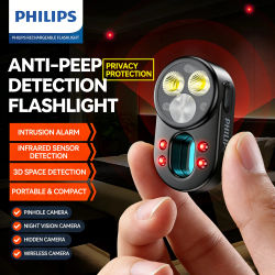 Detector de Cámaras de Vigilancia Philips SFL 1551, Linterna Portátil Compacta con Múltiples Modos de Funcionamiento para Seguridad