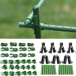 10 Uds Clips de plástico universales soporte para plantas conector fijo pilares jardinería 11mm soporte fijo conector de pérgola trepadora