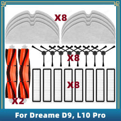 Piezas de repuesto para Dreame Bot L10 Pro, D9, D9 Max, D9 Pro, Trouver LDS Finder, cepillo lateral principal, filtro Hepa, mopa