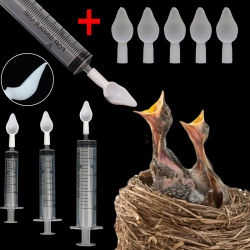 Cuchara alimentadora de loros y pájaros con jeringa Manual, jeringa de alimentación de medicina de leche para bebés con tubos de alimentación suaves, alimentación de aves para bebés