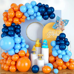 50 globos de látex naranja y azul para el Día de San Valentín, decoración para fiesta, boda, Baby Shower, suministros para fiesta, revelación de género