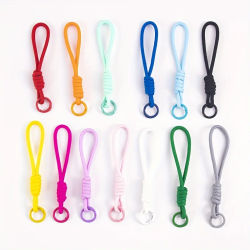 20/10 piezas de cordones trenzados multicolor hechos a mano para teléfono - Llaveros tejidos duraderos para accesorios de teléfono DIY, decoración de fundas de teléfono