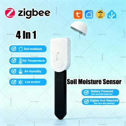Probador inteligente de suelo Zigbee 4 en 1, Sensor de humedad y temperatura, Monitor en tiempo Real, funciona con Tuya Zigbee2MQTT