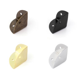 4 Protectores de Esquinas de Hierro Antiguo Negro de 1 Pulgada, Protectores Decorativos Vintage de Metal para Muebles, Mesas, Escritorios y Cajas