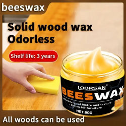 1 Juego de Kit de Pulido con Cera de Abeja - Cera de Abeja en Esponja Redonda de 80g, Adecuada para Muebles de Madera, Pisos y Mantenimiento de Guitarras