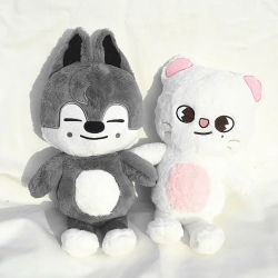 50cm Kpop Skzoo juguete de peluche Wolfchan Kawaii dibujos animados Animal relleno muñeco de peluche tamaño grande niños bebés almohada para dormir regalo