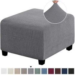 Reposapiés elástico personalizado duradero de Jacquard cuadrado de 3 tamaños, cubierta otomana, taburete de almacenamiento plegable, funda protectora para muebles
