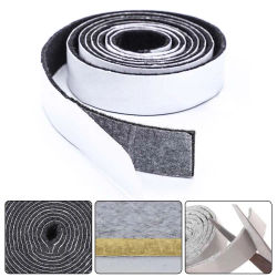 Tira de fieltro silenciosa, tira de sellado de esponja autoadhesiva, rollo de almohadilla de fieltro para muebles para superficies duras, tira de fieltro resistente de 1M