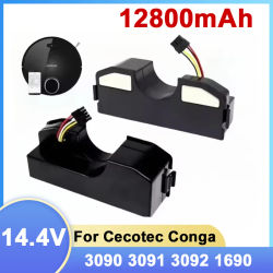 CECOTEC Conga 3090 12800mAh 14,4V Batería de Repuesto para Robot Aspirador Compatible con Modelos 3091 3092 1690 1890 2090