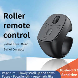 Mini volteador de página inalámbrico Bluetooth, Control remoto con anillo para la yema del dedo para iPhone Android iPad Kindle, desplazamiento recargable por USB
