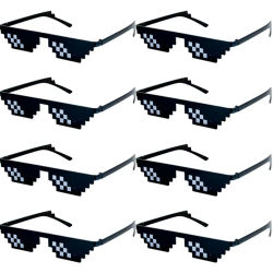1-8 piezas de gafas de sol con diseño de mosaico, gafas vintage geniales para fiestas, gafas para hombre, gafas de sol pixeladas, gafas divertidas para mujer
