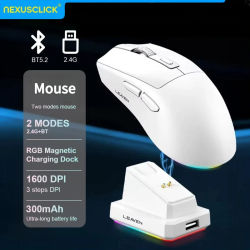 Ratón Inalámbrico Bluetooth NexusClick, Ratón Nativo para Juegos de Dos Modos, para Portátiles y Computadoras PAW311, Ligero, con Carga Magnética, Nuevo 2026
