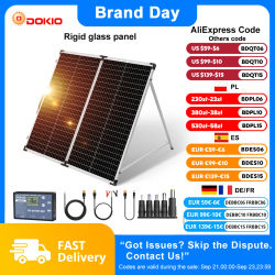 Panel Solar Rígido Plegable Dokio de 18V 160W, Panel Solar con Controlador de 18V 10A 12V, Fácil de Transportar, Cargador de Celdas/Sistemas