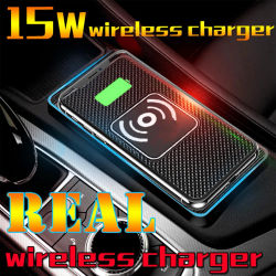 Base de carga inalámbrica para coche de 15W, cargador inalámbrico automático para teléfono, tapete de carga con sensor automático, tapete de silicona antideslizante para teléfono