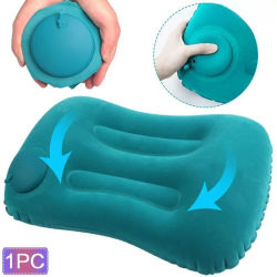Almohada cuadrada inflable flocada, multifuncional, para acampar al aire libre, almacenamiento portátil, almohada de viaje, suministros para el hogar y la Oficina