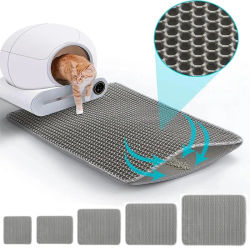Alfombra para Arenero de Gatos, Resistente, Impermeable, de 2 Capas, Antideslizante, Lavable, Protector de Piso para Mascotas, Retenedor de Arena, Producto para Mascotas
